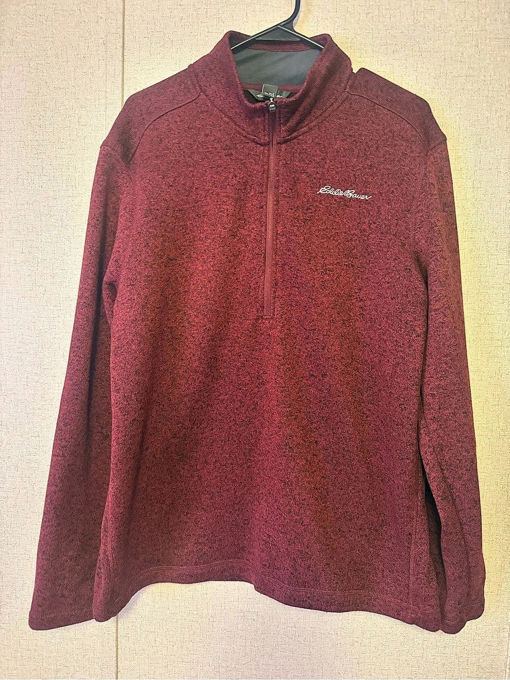 Eddie Bauer Men's Radiator Fleece 1/4-Zip Pullover Red Medium